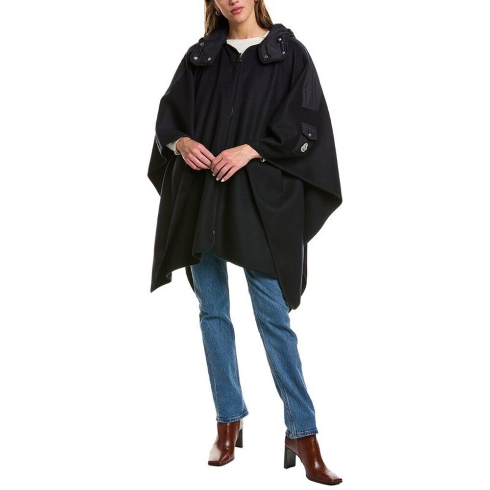 Moncler Womens  Wool-Blend Cape, Blue